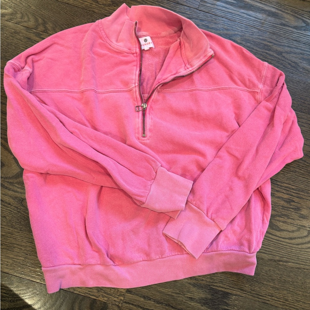 Sundry Pink Half-Zip Sweater